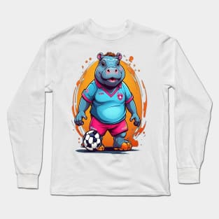 FOOTBALLER HIPPO Long Sleeve T-Shirt